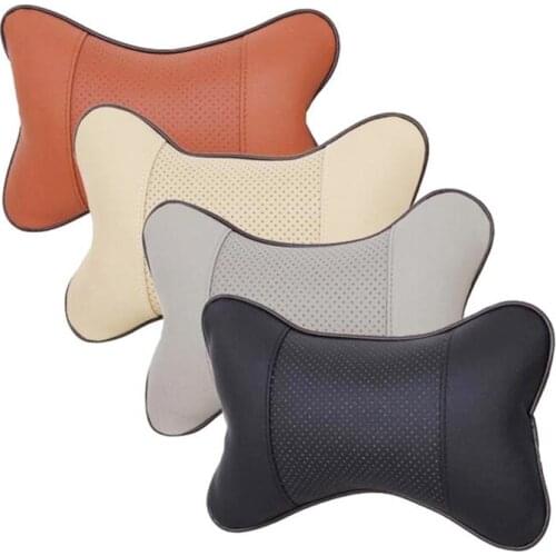 2pcs Car Neck Pillows Car Headrest PVC Leather Neck Headrest Protector Universal Backrest Cushion Auto Interior Accessories