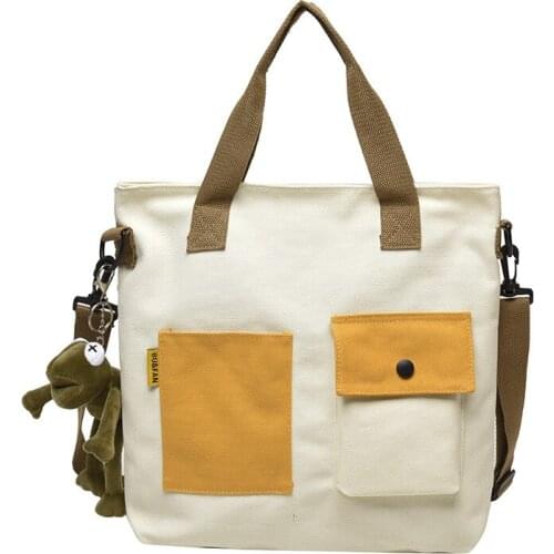 2021 Canvas Diagonal Cross Bag Youth Fashion Casual Version Ladies Large Capacity Shoulder Bag Women Messenger Bags Tote