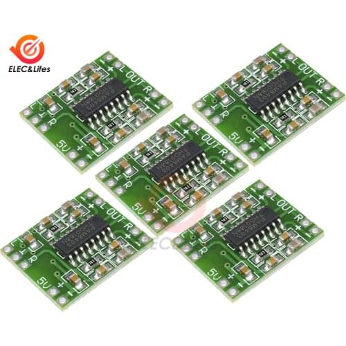 5PCS 2 Channels Stereo 3W+3W Digital Power PAM8403 Module Class D Audio Amplifier Board USB Power DC 5V Ultra-miniature Design