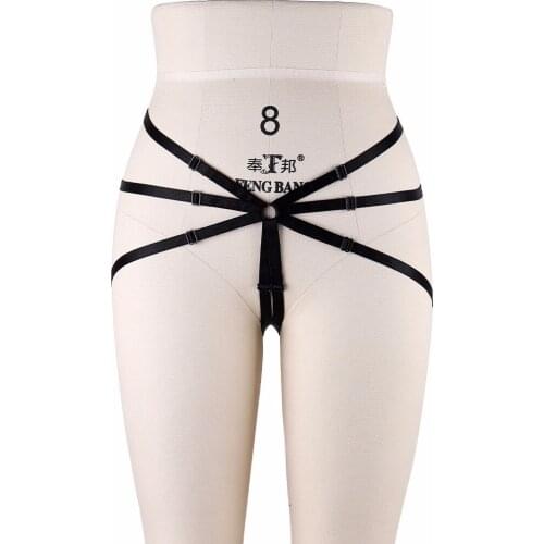 Black Sexy Botom Panties Harajuku Body Harness Womens Fetish Wear Thigh Garters/Leg Garters/Sock Garters Bondage Lingerie P0117