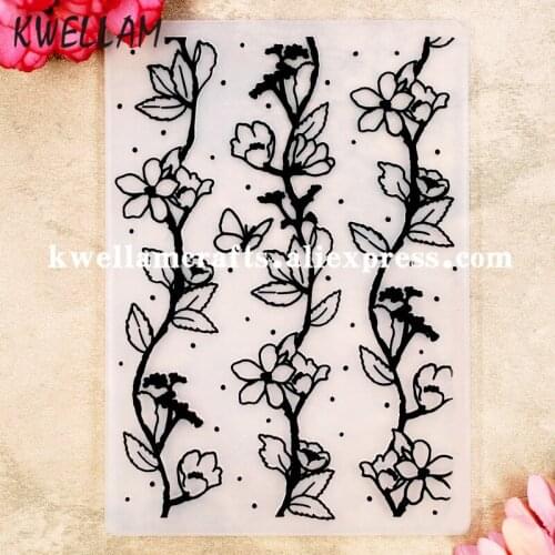 Flowers Garland Plastic Embossing Folder For Scrapbook DIY Album Card Tool Plastic Template 10x14.5cm KW8041402
