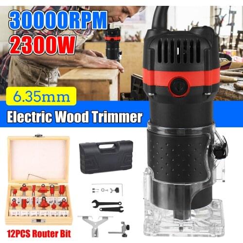 2300W Woodworking Electric Trimmer Wood Milling Engraving Slotting Trimming Machine Carving Machine Routers for Woodworking