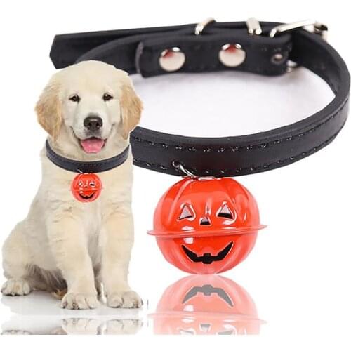 Cat Dog Halloween Collar Pumpkin Bell Adjustable Dog Pumpkin Collar Puppy Pet Supplies Cat Dog Accessories Small Dog Chihuahua