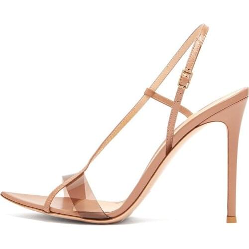 Summer fashion large size PVC stiletto heel fashion sandals banquet dress all-match custom-made thin strap womens sandals