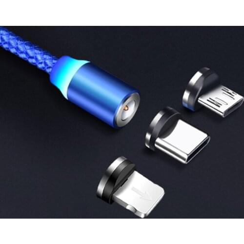 1M 2M Magnetic USB Cable Micro USB Type C Fast Charging Mobile Phone Magnet Charger Cable