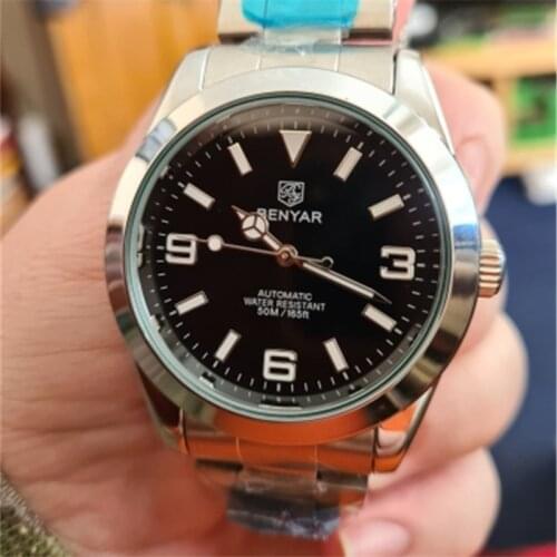 NEW BENYAR Top Brand Black Men Watch 2021 Automatic Mechanical Sport Watch Stainless Steel Male Clock waterpof relogio masculino