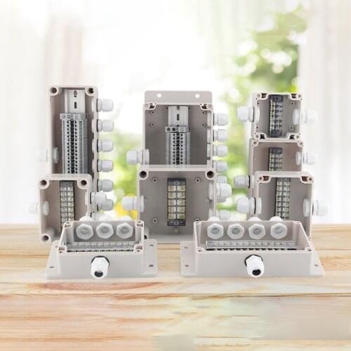 Monitoring outdoor waterproof junction box with terminal abs plastic power cable outdoor sealed three-way distribution box