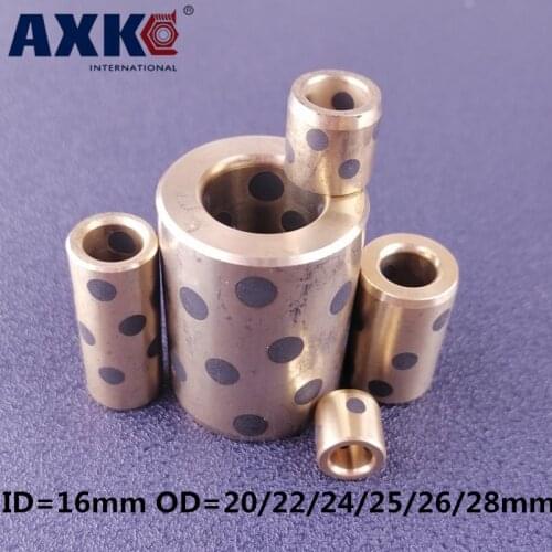 Set Bearing Bushing Oil Self-lubricating JDB Ball Bearing Linear Graphite Copper Lm16 ID 16mm OD 20/22mm 4/10pcs Free Shipping