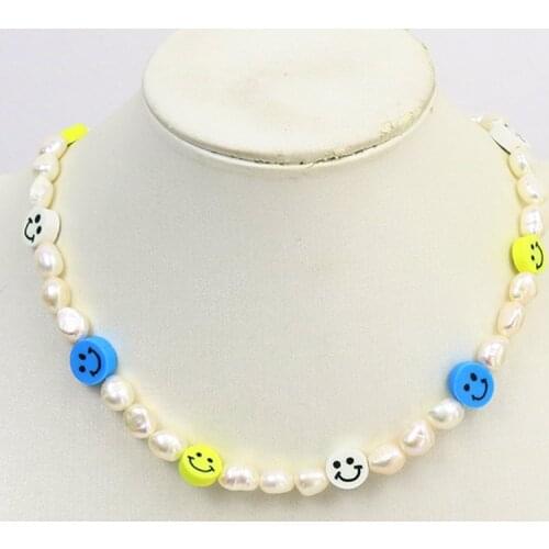 5 Pcs Natural Pearls Strand Smile face Necklace Fresh water Pearls Jewelry Accessories Jewelry Necklace Gift 9920