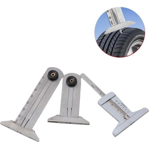 Stainless Steel Car Tyre Tire Tread Depth Gauge Meter Ruler Caliper Measuring Tool Moto Truck