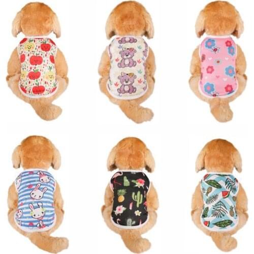 Dog Clothes for Small Dogs Chihuahua Cute Summer Vests Casual Printed Pet Supplies Puppy Cat Vest Shirts Printed Pets T-Shirt