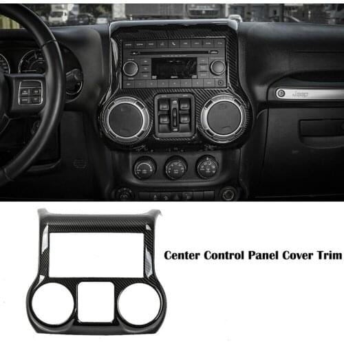ABS Carbon Fiber Dashboard Panel & Air Conditioning Switch Panel Frame Cover Trims for Jeep Wrangler JK 2011-2017