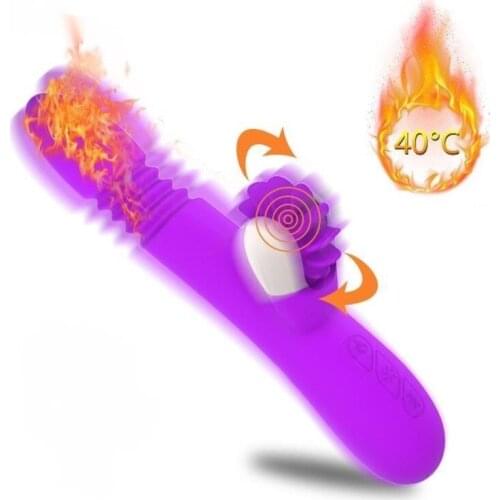 Tongue Licking Rotation Toy 10 Speed Rabbit Vibrators G Spot Dual Vibration Clitoris Stimulator Erotic Adult Sex Toy For Women