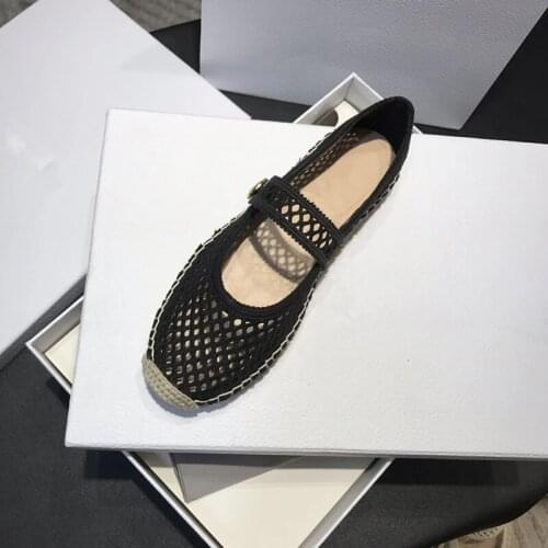 Air Mesh Wmomen Sneakers Sexy Snijdt Gesp Vrouwen Casual Schoenen Runway Ademend Flats Loafers Espardrilles Voor Vrouwen
