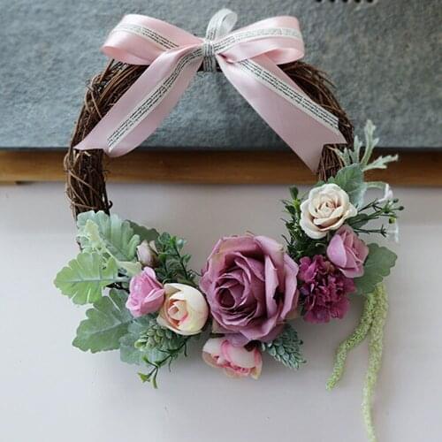 Spring Summer Decor Rose Floral Wreath Party Home Decoration For Wedding Arch Front Door Wall Decor