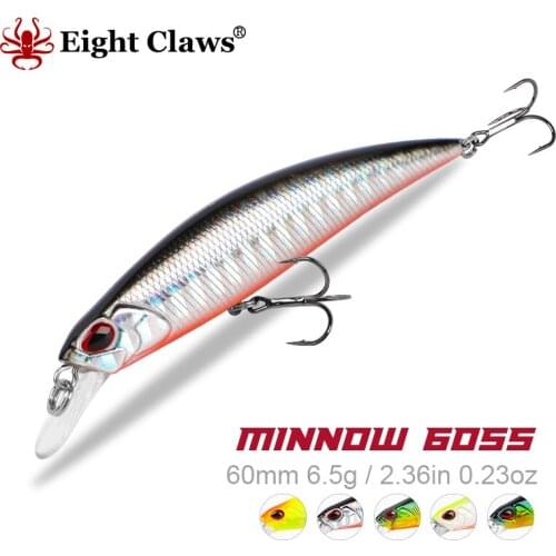 6.5g plastic fishing bait floating minnow fishing bass crankbait minnow hard lure with VMC hooks