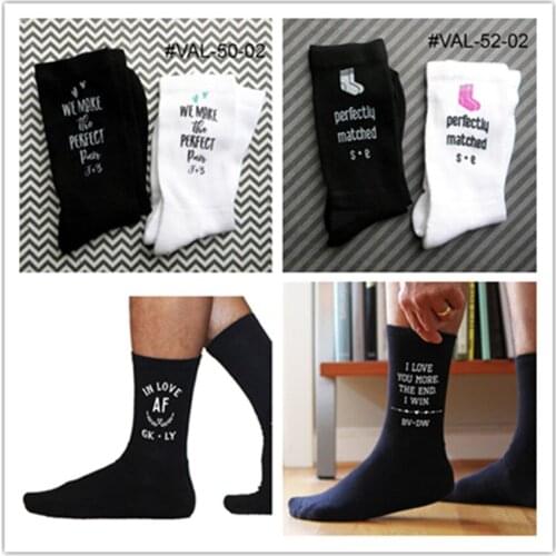 Any text here socks personalised funny brithday Valentines gift fathers day socks wedding groomsmen Keepsake anniversary present
