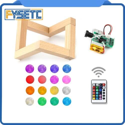 3D Printer Parts 16 Colors Lamp Board Light Board Control Night Light Circuit LED Light Source USB Charging With Battery
