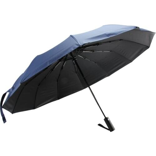 Large 12 Ribs One-Touch Automatic Open and Close Windproof 210T All-Weather Travel Folding Umbrella