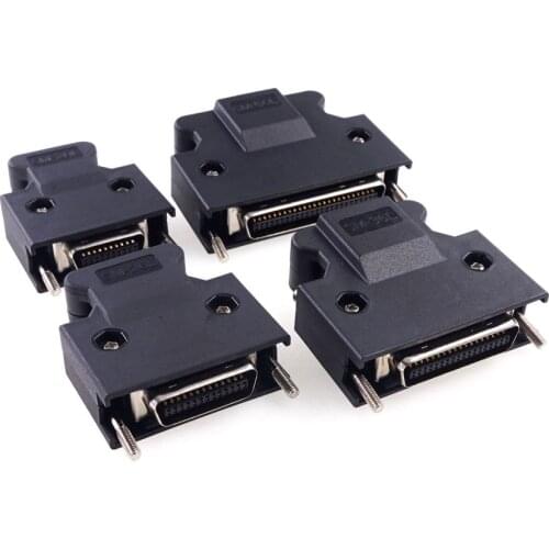 10 pcs Gold Plated Servo Driver SCSI MDR 14 20 26 36 50 Pin Connector Wires Mount Solder Cup Cable Assembly Cross 3M CN Male