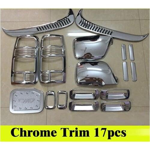 For Toyota Land Cruiser 4500 LC80 FZJ80 Plating Handles Door Bowl Mirror Cover Wind Mask Modification Trim 17pcs