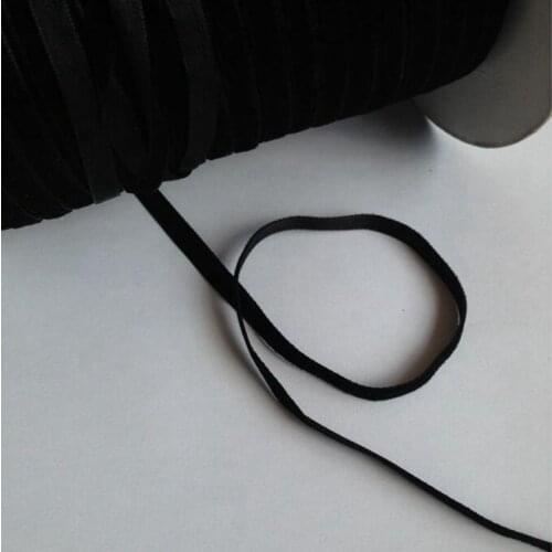 2/8" (6mm) Black Velvet Ribbon Lace Trims DIY Punk Rocker Necklace 20Yards