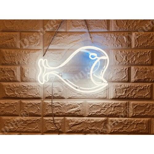 14“ Whale Acrylic Custom Neon Light Lamp Sign Beer Bar Handmade Real Glass Decorate Home Wall Room Windows Tube Artwork