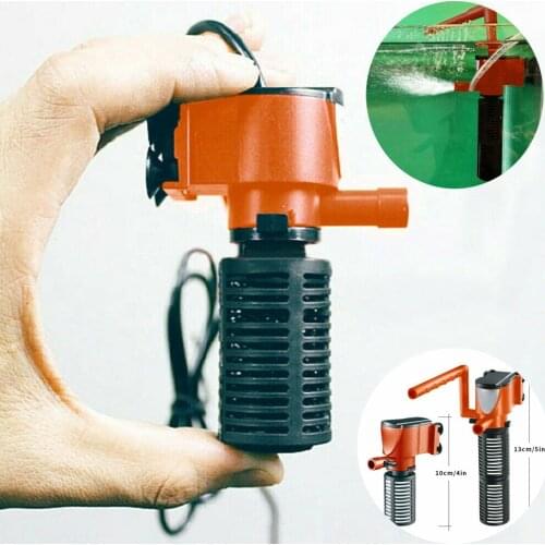 Aquarium 3 In 1 Filter Oxygen Pump 3w 5w 300l/h Optional Rain Spray Submersible Internal Pump For Fish Tank