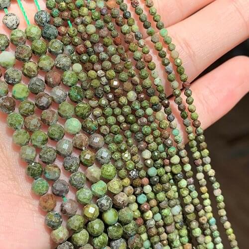 Natural Dragon Blood Stone 2/3/4mm Faceted Loose Tiny Beads for Jewelry Making DIY Christmas Gift Bracelets 15'' Mineral Bead