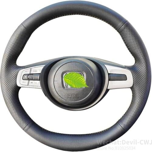 For Honda 4th Gen Fit LIFE GR9 Hand-sewn Steering Wheel Cover Alcantara Leather Grip Cover 2021 Automotive Interior Accessories