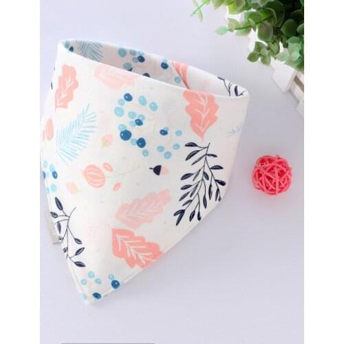 Baby Bibs Triangle Double Cotton Bibs Cartoon Print Saliva Towel Infant Newborn Burp Cloth Bandana Bibs Boys Girls Feeding Apron