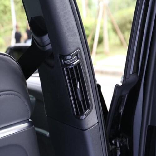 For Audi A6 C8 2019 2020 Car Styling Carbon Fiber Style B Pillar Air Outlet Frame Decoration Cover Trim Interior Accessories
