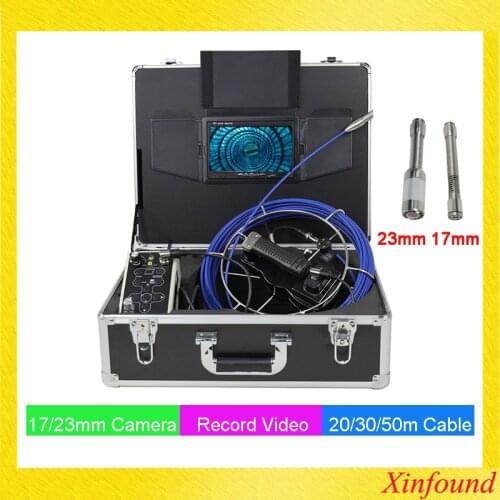 40m Cable Pipeline Inspection Camera Drain Wall Sewer Endoscope DoubleCamera Head 17mm 23mm 7'TFT Monitor DVR Video Borescope