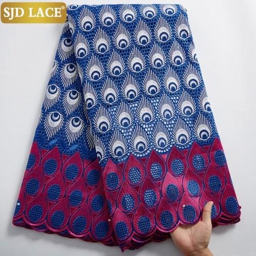 SJD LACE Man Cloth Materials High Quality African Lace Fabric Embroidery Swiss Voile Lace In Switzerland For Big Occasion A2425