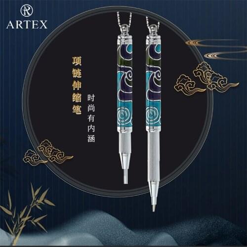 Artex Brass Ballpoint Pen Portable Pocket Pen Enamel Painting Retractable Ball Pen Gift For Men And Women In Business Office