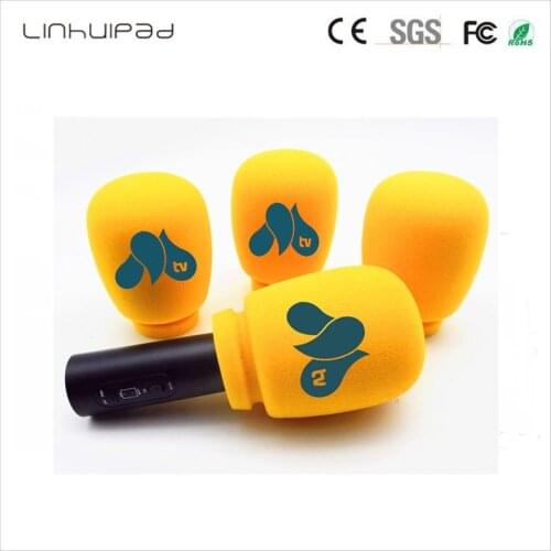 Linhuipd TV Broadcast microphone windscreens Handheld mic sponge windshield covers print Logo Interview for reporters