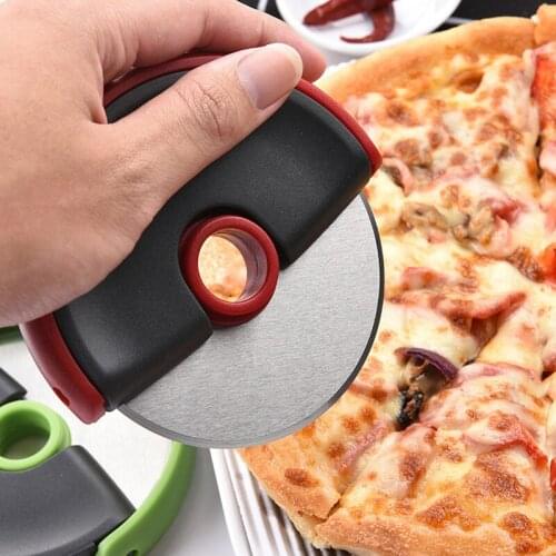 Stainless Steel Round Roller Pizza Knife Non-Slip Handle Rotatable Axle Special Knife For Cake And Pancake Kitchen Pastry Tool
