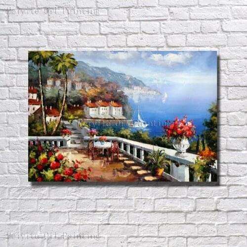 Wholesale Hand Painted Oil Painting On Canvas Beautiful Landscape Oil Painting Canvas Painting for Living Room Wall no Framed