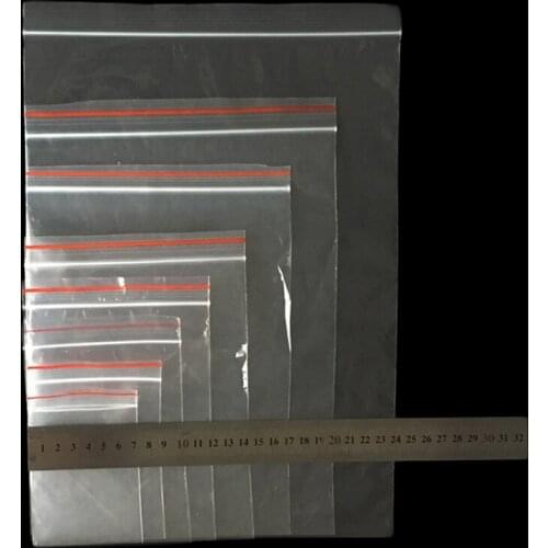 100-200pcs Sizes 4~20cm Clear Pe Plastic Zipper lock Reopen Valve Flat Packing Gift Bags univesal For Jewelry Food Seeds Snack