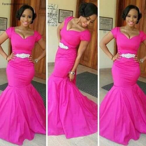 Fuchsia Color Prom Dress Pretty Mermaid Special Occasion Party Gown