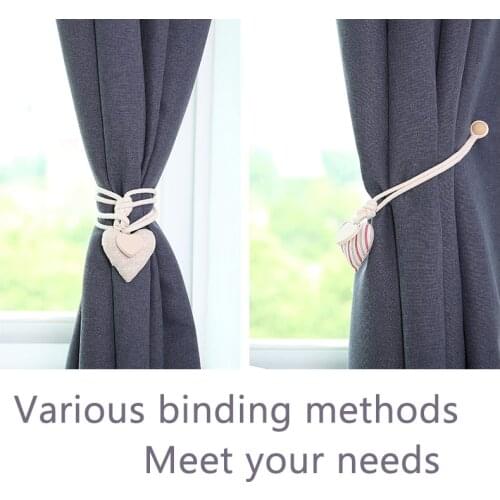 Europe Heart Shape Curtain Tieback European Decorative Curtain Buckle Free Punch Hook Magnet Straps Curtain Accessories Cotton