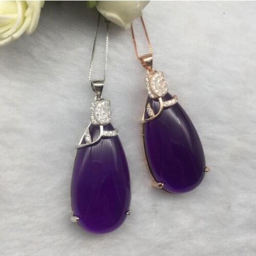 Amethyst pendant Free shipping Necklace pendant Natural amethyst pendants 925 sterling silver Gem Size 20/40mm