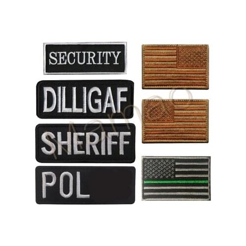 Letters Cloth SHERIFF English Embroidery American Flag DEPARTMENT Armband Clothing Denim Jacket Decorative Icon Patch