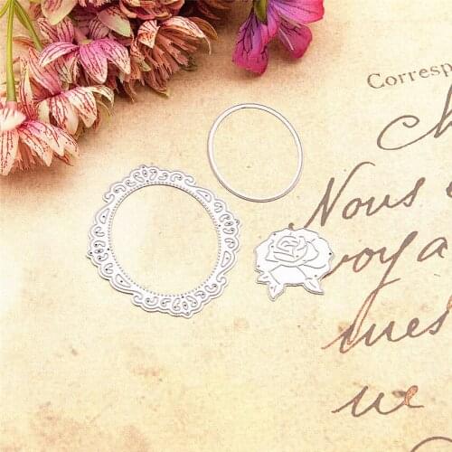 5*6CM Cutting dies die Frame rose metal printing craft paper relief DIY embossed Easter New Year Valentines Day