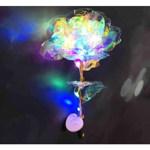 Luxury 24K Rose Flower String Lights for Valentines Day Gift Neon Party Led Light Lantern Heart Lights Fairy Wedding Decor