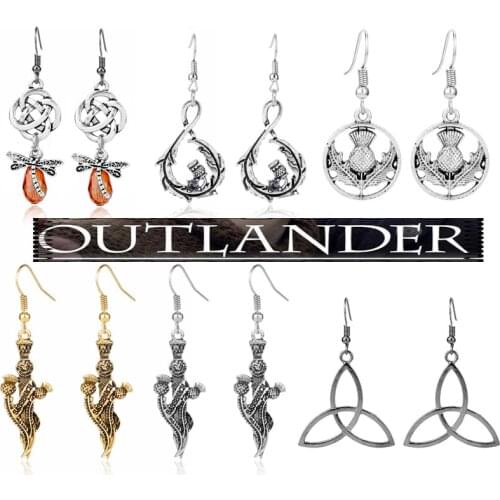 TV Show Outlander Thistle Earring for Women Accessories Fashion Jewelry Drop Earrings Female Gift
