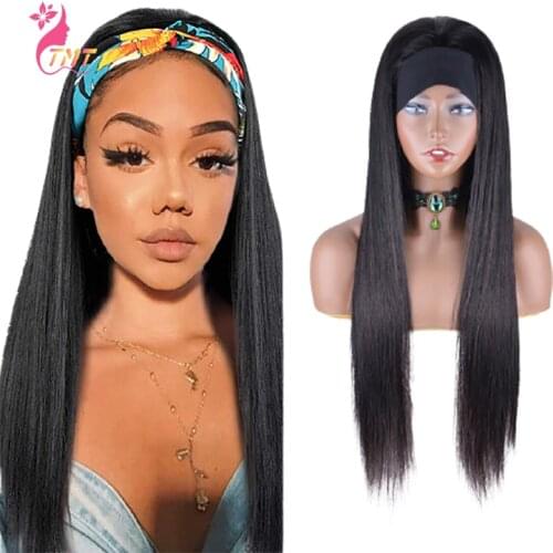 Synthetic Headband Wig Long Straight Wig For Women Easy To Wear Heat Resistant Smooth Hair Replacement Wig