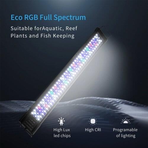 30/45CM Full Spectrum Aquarium Light with Aluminum Alloy Shell Extendable Brackets External Controller for Freshwater Fish Tank