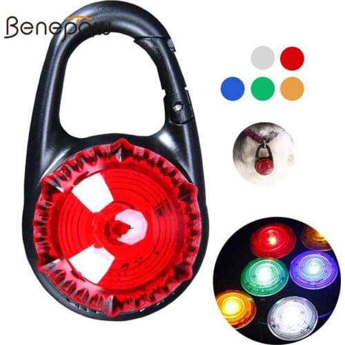 Benepaw 3 In 1 Clip-On LED Dog Cat Collar Tag Pet Safety Light 3 Mode Waterproof Pendant For Night Dog Walking Camping Outdoor