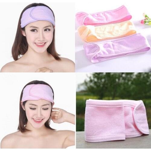 1PC Women Adjustable Makeup Toweling Hair Wrap Head Band Soft Salon SPA Facial Headband Hairband Colorful Hair Accessories